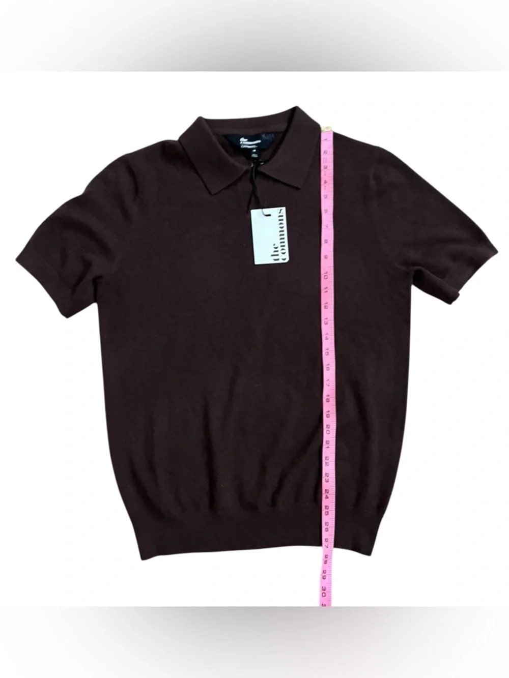 The Commons Sweater Mens M Brown 100% Cashmere Collared Short Sleeve